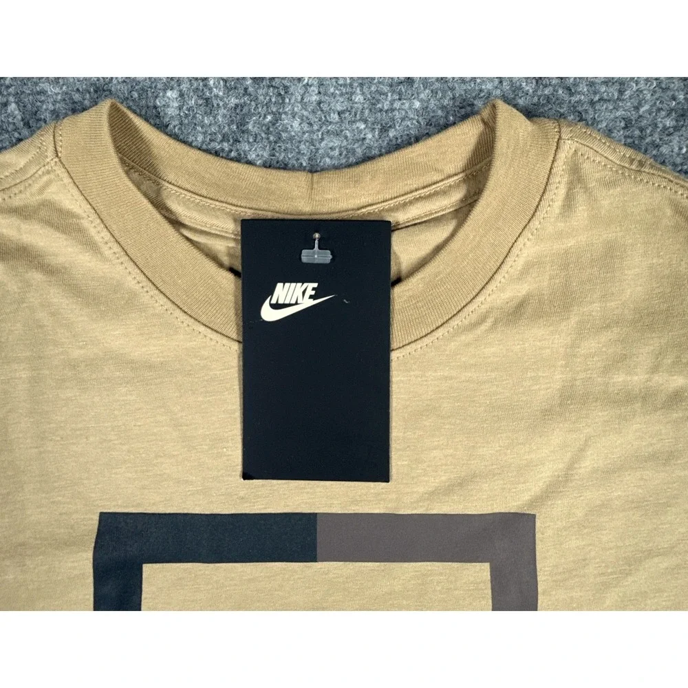 Nike Futura Youth Small Open Bloc Beige Tee Graphic T-Shirt NWT